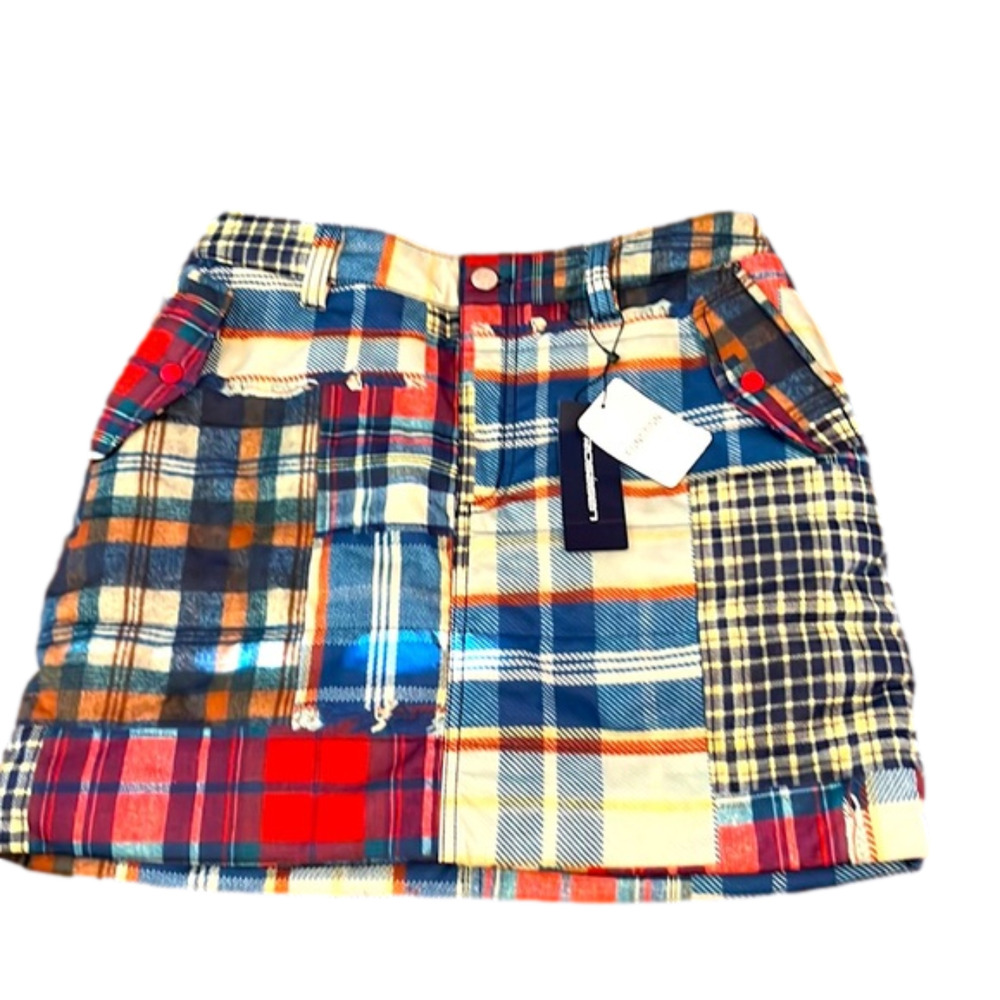 Plaid Patchwork Skirt - Multicolor